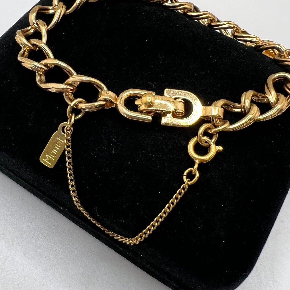 Monet Gold Charm Bracelet with Three Charms - Picture 2 of 5